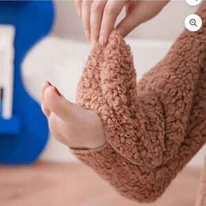 3 Lot - Over Knee Socks,Soft Cozy Long Fuzzy With Foot Opening For Comfort 3 Pac